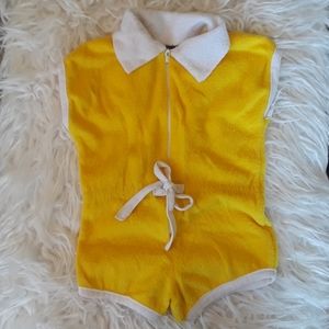 Vintage Yellow Terrycloth Romper - 3T